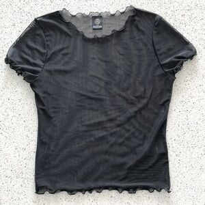 Urban Outfitters Black mesh shirt sleeve top size Medium